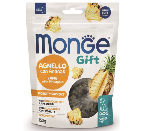 Monge Snack Mobility Support Dog Agnello con Ananas Super M Monge Snack Mobility Support Dog Agnello con Ananas Super M